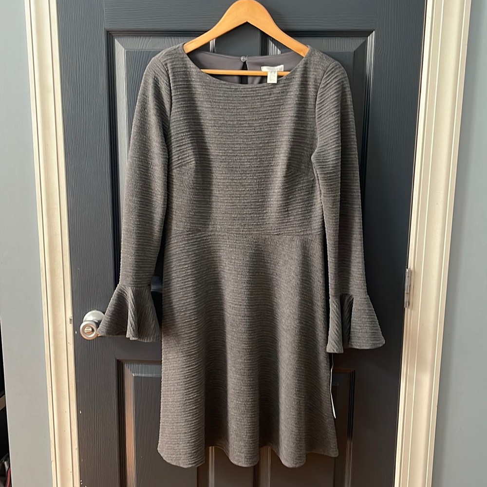NWT London Times Gray l/s dress size 10
